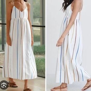 Jenni Kayne Cove Sundress with Blue and Brown Stripes